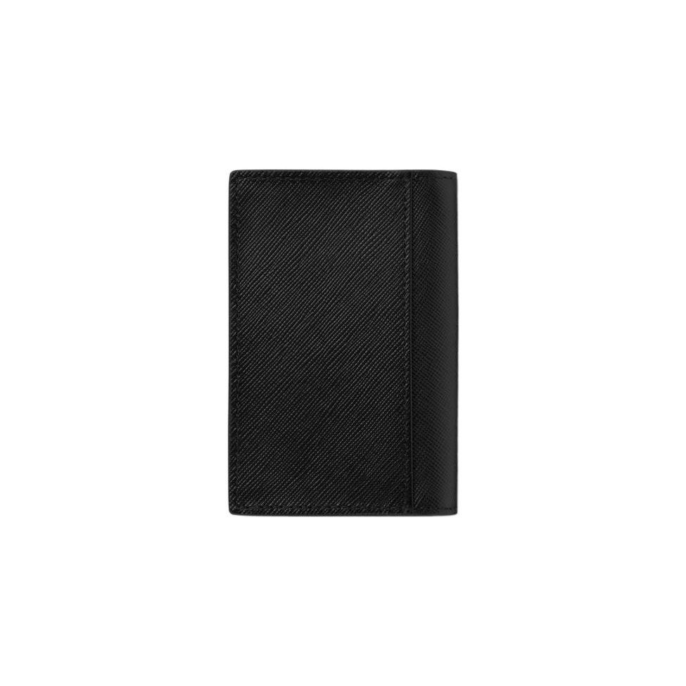 Montblanc Meisterstück Simple Fashion Double Fold Leather Business Card Holder Wallet Men wallet Black 113223