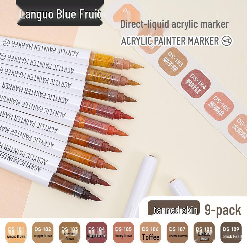 Blue Fruit Liquid Acrylic Brush Markers - Student Art Set
