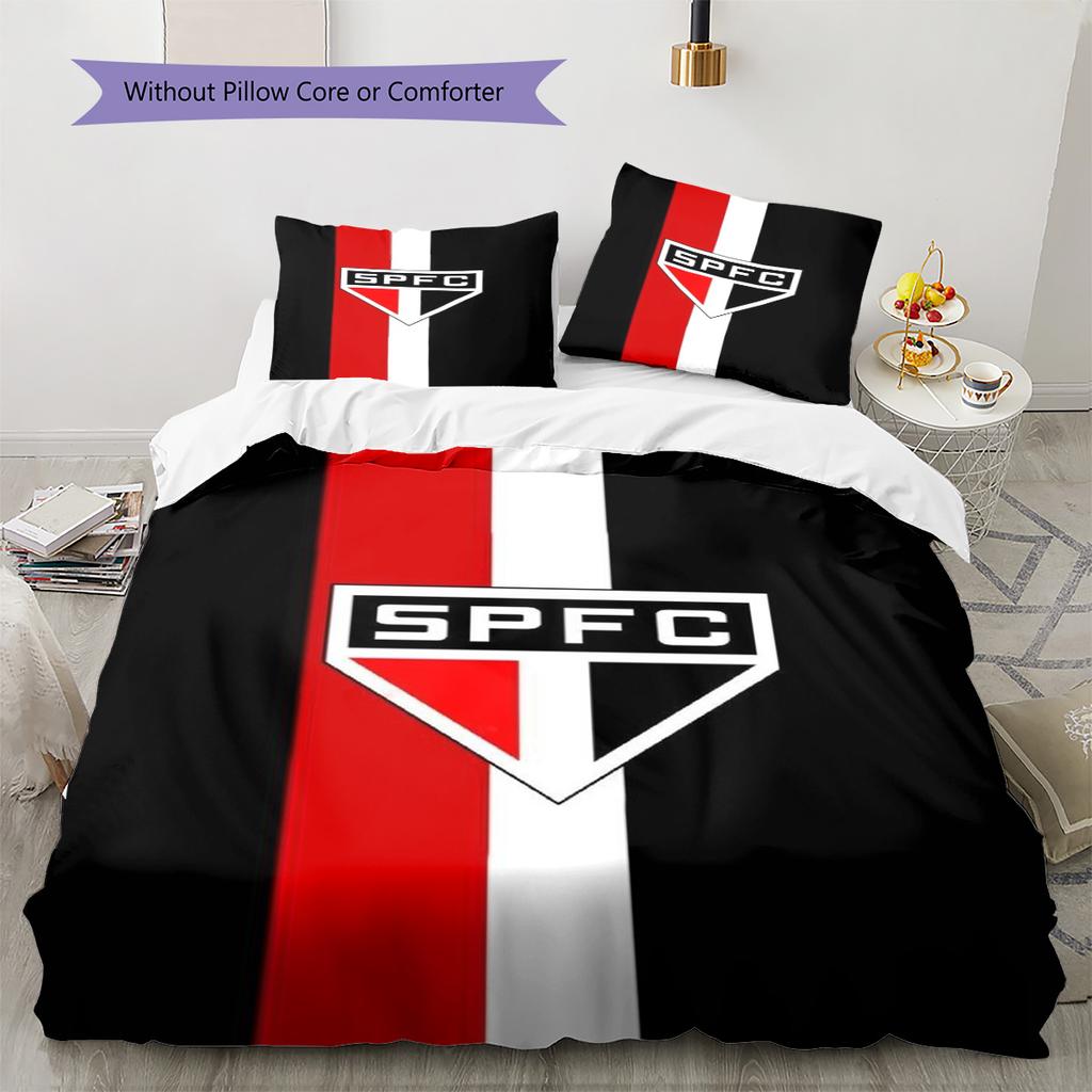 São Paulo Pattern Bedding Set Quilt Cover Pillowcase Home Decor Gift (1 * duvet cover + 2 * pillowcase, without core)