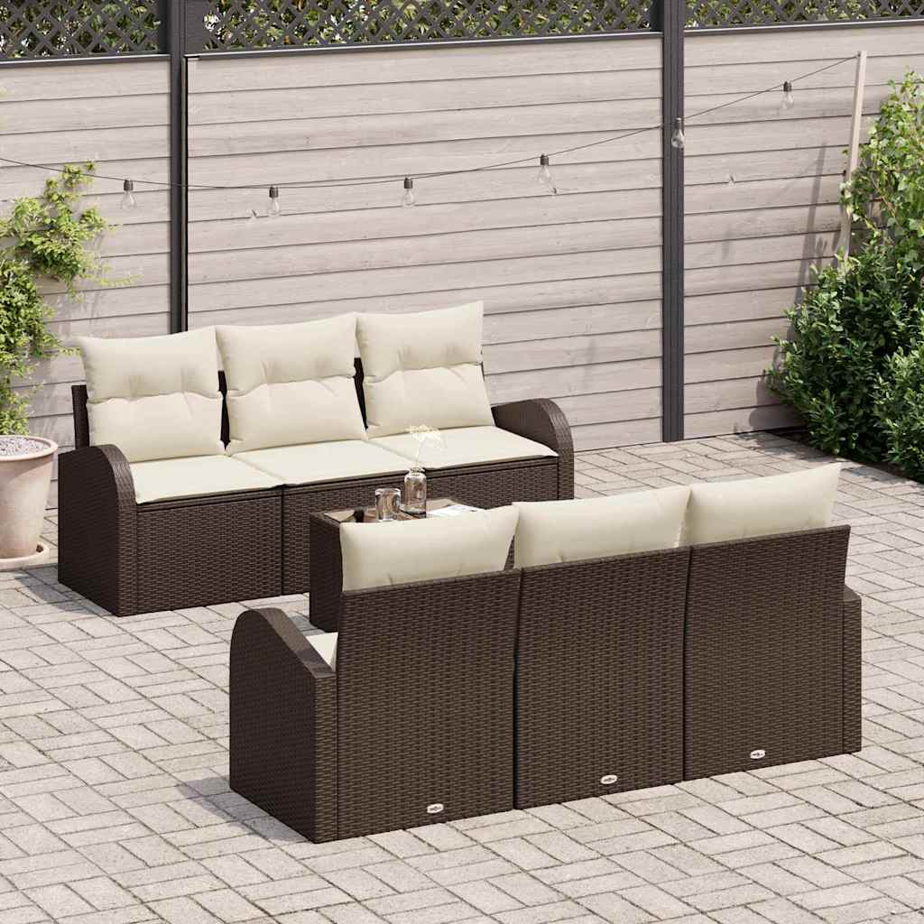 Garden Sofa Set Brown 55 x 55 x 37 cm Poly Rattan