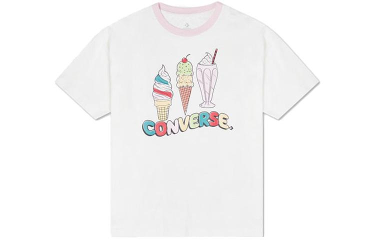 Converse Set in Sleeve T Shirt Women s White 10022853-A01 M