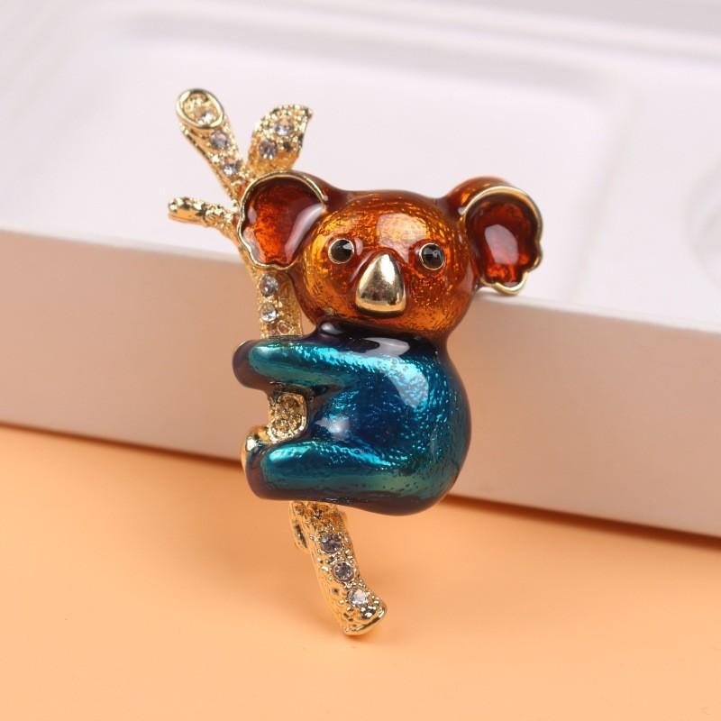 Retro Koala Brooch Alloy Animal Pendant Jewelry Decoration For Gift And Fashion