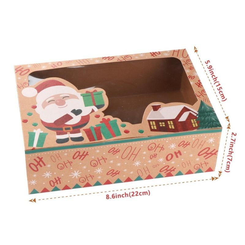 Christmas Style Kraft Paper Gift Boxes (3pcs) - For Cookie, Candy & Dessert Wrapping