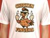 Funny Chicken Fingers T-Shirt: Retro Cartoon Bird with Attitude