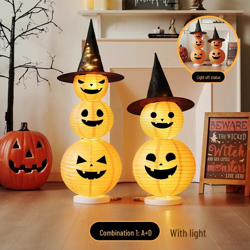 Glowing Pumpkin Lantern Halloween Decor for Doors, Shops, and Bars