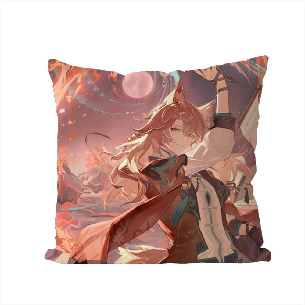Honkai Star Rail Jiaoqiu Pillow Case For Car Sofa Decorative Home Doublesided Print Plush Square Throw Pillow Cushion Cover