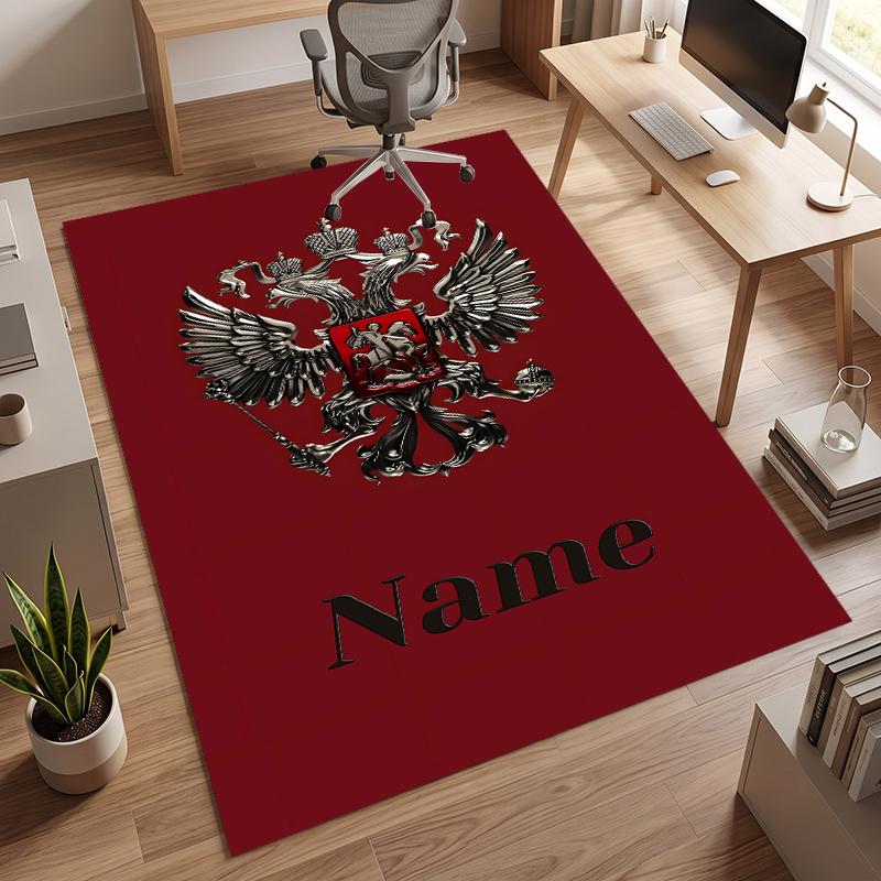Russian double-headed eagle (1) Personalized name Office Carpet Stylish Decor for Living Room Bedroom Kitchen