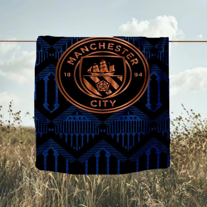 1PZ Coperta Morbida in Flanella Stampata Manchester City F.C. Plaid per Camera da Letto Adulto Salotto Divano Campeggio Viaggio Regali per Fan Regali di Natale