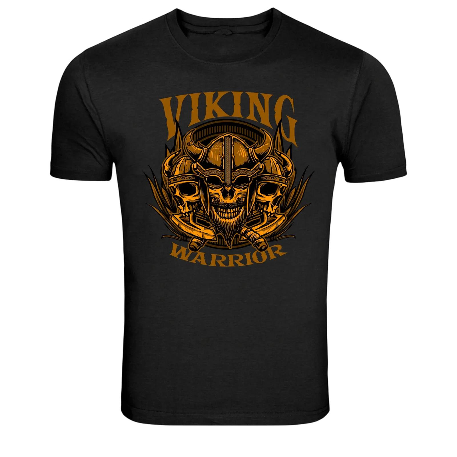 Viking Warrior Skull Helmet Nordic Graphic T-Shirt 2XL