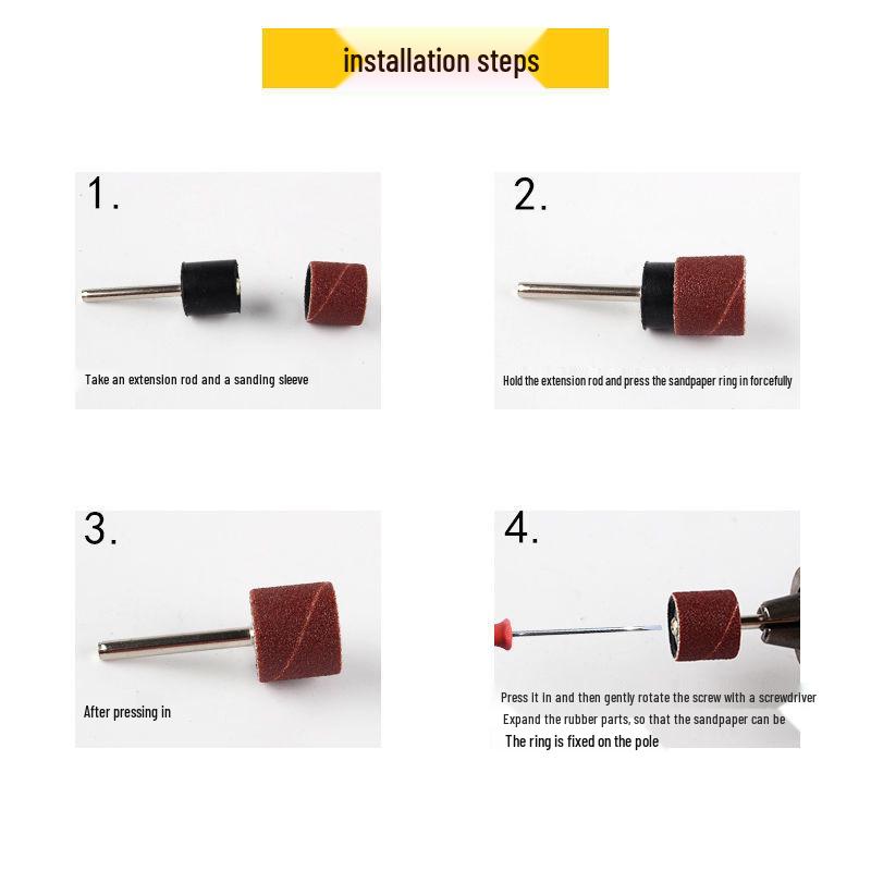 Sandpaper Ring Cloth Grinding Head for Woodworking and Carving Polishing