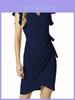 Elegant V Neck Tuck Pencil Dress With Short Sleeves For Business And Daily Wear