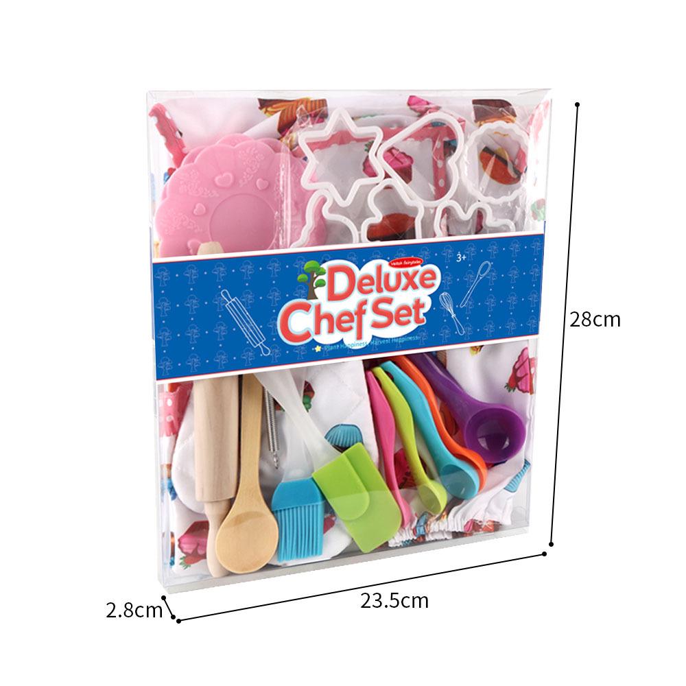 Çocuk Mutfak Oyun Seti: Mutfak Gereçleri, Pişirme Aletleri, Önlük & Şef Şapkası