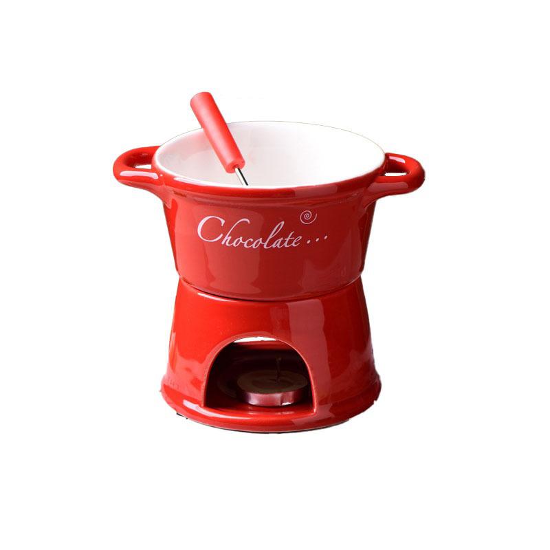 Chocolate Fondue Cup Creative Design Candle Heated Cup Melting Chocolate Mug High Quality Ceramic Hot Pot Set For Family Home