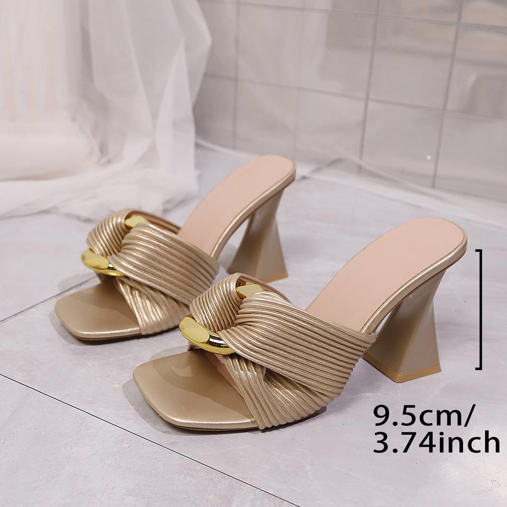 Übergrößen Schuhe für Damen 36-43 Sommermode Hoher Absatz Plateau Slipper Peep Toe Pantoletten Lässige Damen Sandalen Rutschfeste Schuhe