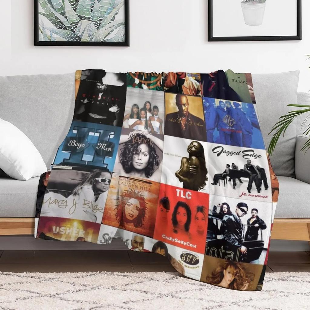 HISTORY 90s RNB - HOME DECOR Throw Blanket Giant Sofa wednesday decorative Decorative Beds Blankets