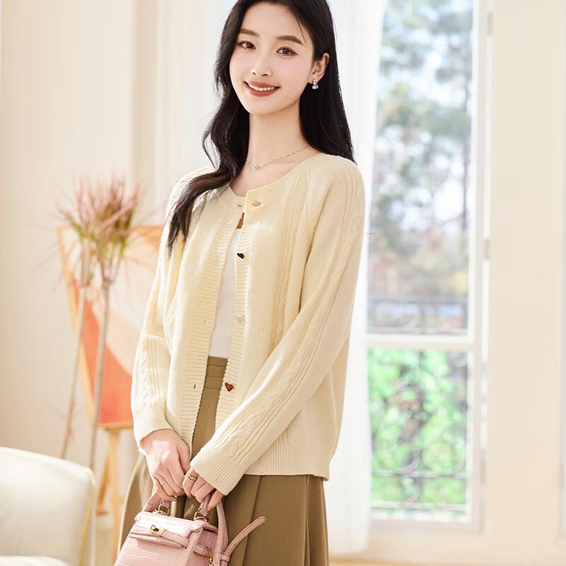 VICTORIA&VERA Heart Button Knit Cardigan