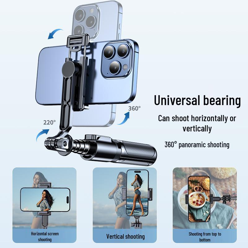 Portable Bluetooth Selfie Stick with Fill Light and Tripod