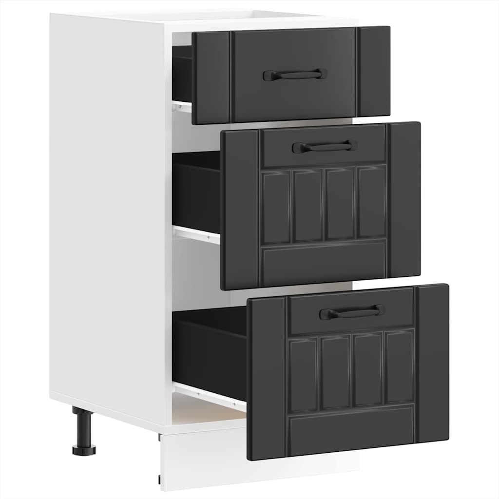 Kitchen Base Cabinet „Lucca” Black Glued Wood