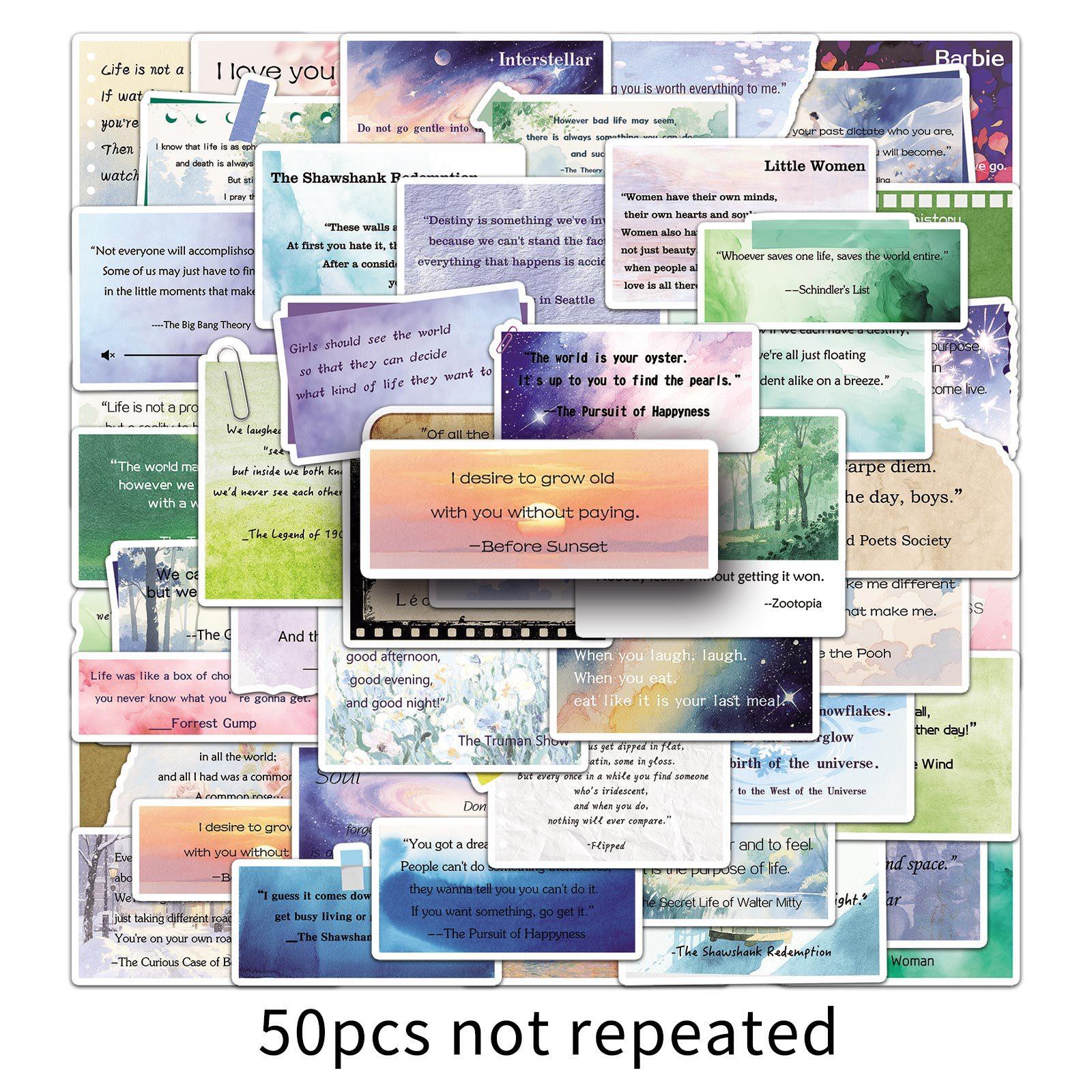 

50 Классических Киноцитат Граффити Наклейки Креативные Английские Фразы Декоративные Наклейки Гука для Чехла Мобильного Телефона