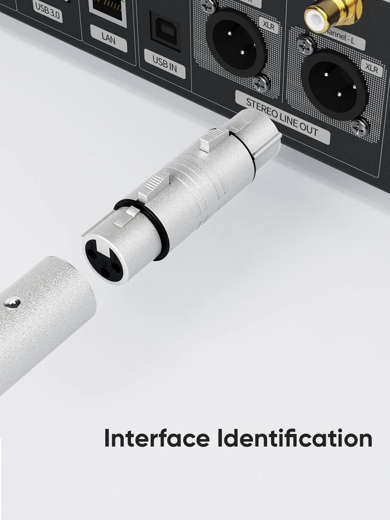 CableCreation Set XLR XLR Canon Stecker XLR Konvertierungsstecker Stereo Mini-Stecker Mikrofon Kompatibel Mixer Silber XLR, [1 verfügbar] Stecker-Stecker &
