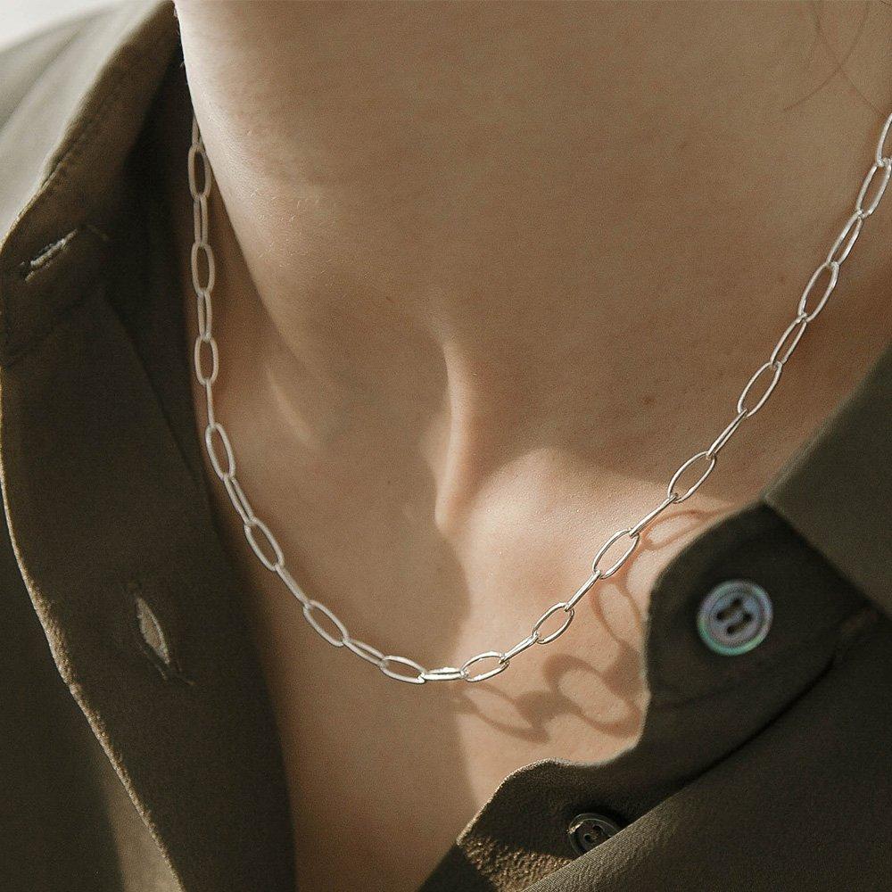 92.5 Silver Clip Necklace Simple Daily Choker Necklace