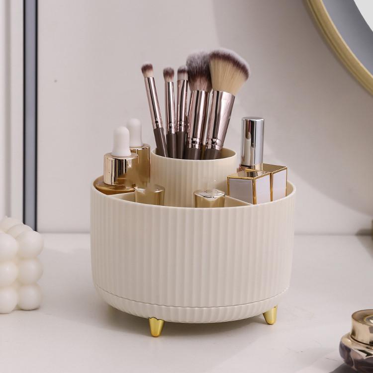 

Вращающийся на 360 градусов держатель кистей для макияжа, настольный косметический органайзер, вращающийся настольный ящик для хранения, портативный держатель для губной помады, подводки для глаз