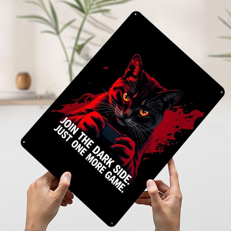 

Gamer Cat Dark Side Tin Plaque Poster Customized Wall Art Retro Vintage Metal Signs for Man Cave Office Decoration Room Decor 7.9x11.8In(20x30cm)