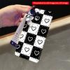 2DFlat Samsung phone case Black and White Heart Checkered Pattern Phone Case Applicable to Galaxy S22 S23 S24 S25ULTRA S26 A12 A13 A14 A15 A16