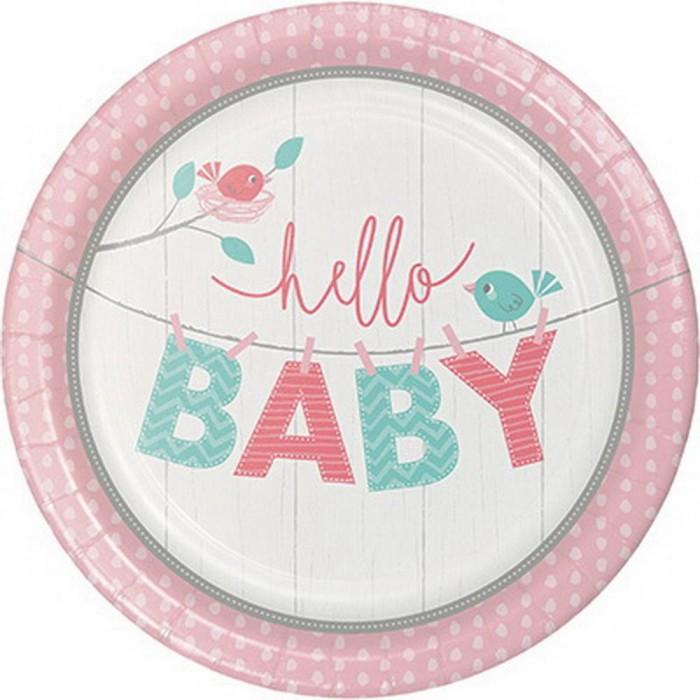 Creative Party Hello Baby Paper Dinner Plate