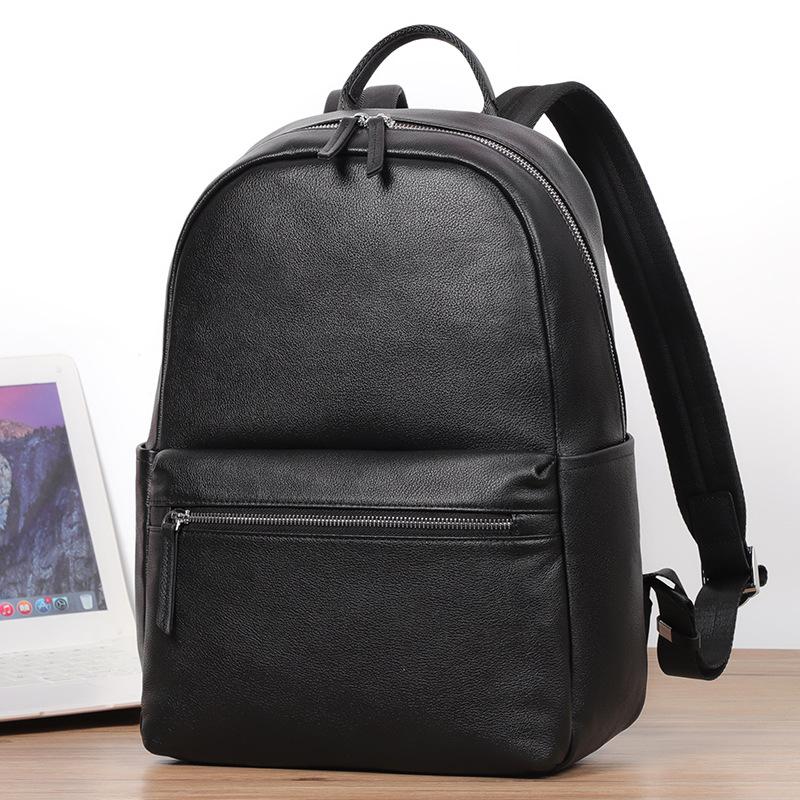 Men s Minimalist Top Grain Cowhide Backpack, Business Commute Laptop Backpack, Large Capacity Genuine Leather Daily School Bag