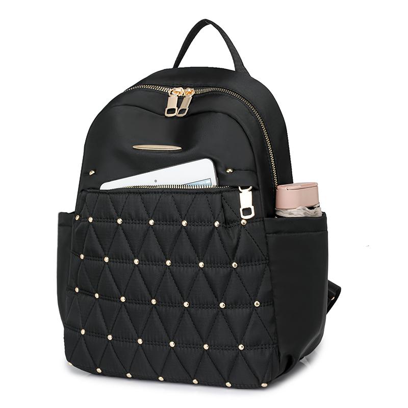 Rhomboid Stickerei Rucksack Damen Rucksack Große Kapazität Wasserabweisender Reiserucksack