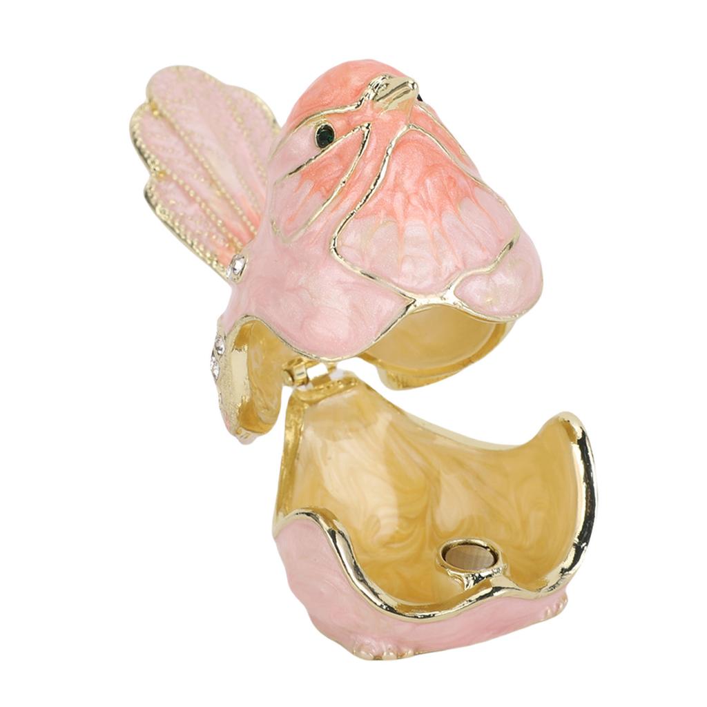 Bird Trinket Box Hinged with S Metal Enamel Jewelry Box Necklace Ear S Storage Birds Figurines Home Decor