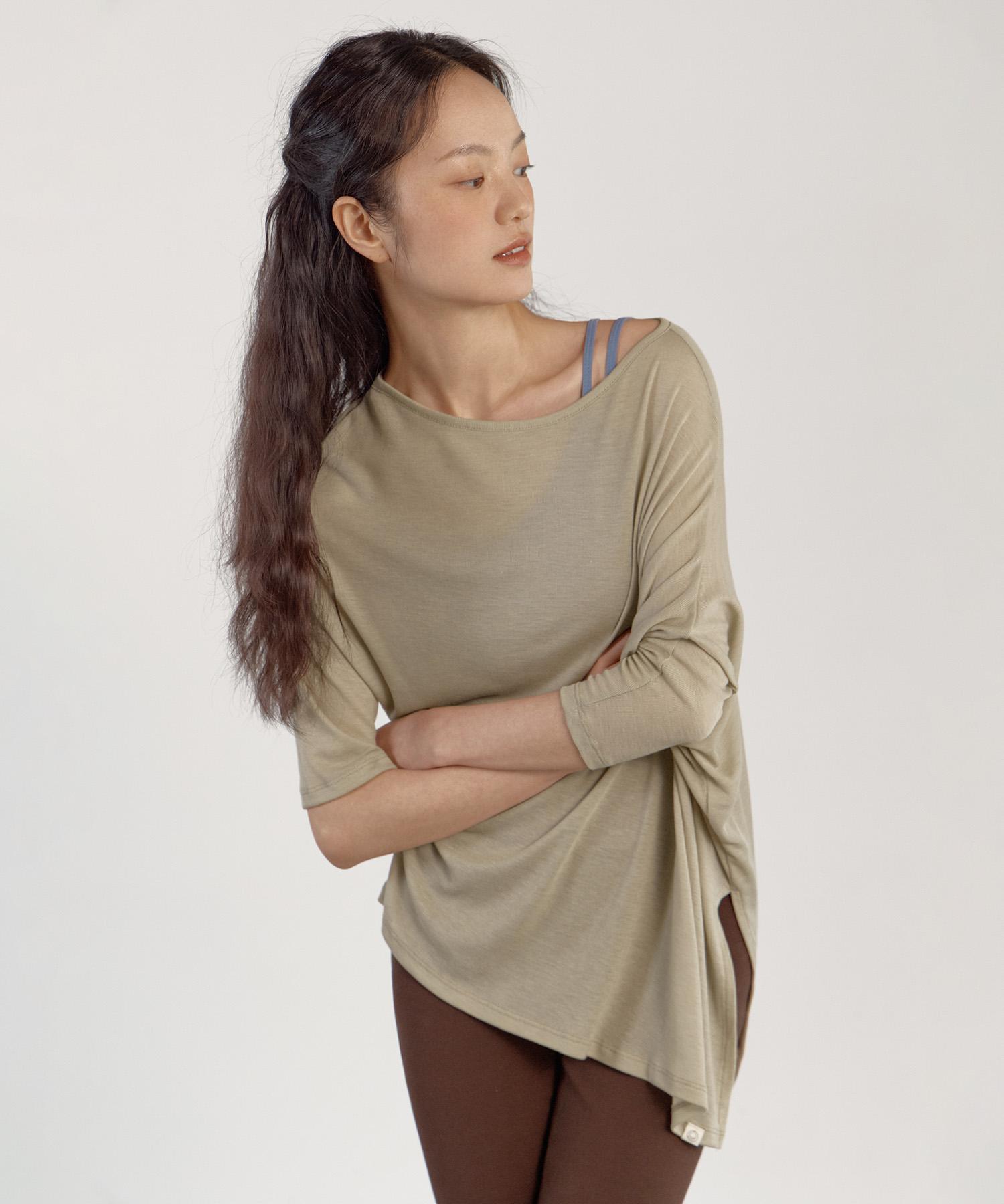 Diyani Isvara Cover Up T-Shirt (Sand Beige) Free