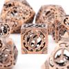 7 Pcs  Copper Gear Wheel Metal Dice Hollow Metal Polyhedral Dice Set Suitable for Role-Playing RPG  Board Game Card Game