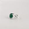 Green Onyx Cab Gemstone 925 Sterling Silver Handmade Jewelry Proposal Ring For Gift RR-75-30