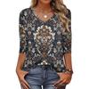 Dámské tričko s potiskem 3/4 rukáv denní víkendová móda základní véčkový výstřih běžný top