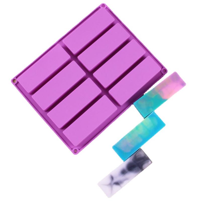1PC 8 Hohlraum Kuchenform Rechteckige Schokolade Silikonform Seifenform Backform Eiswürfelform DIY Küchenwerkzeuge Dekorationsform