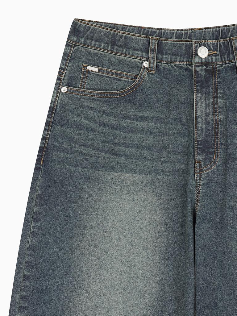 HANGTEN Men'S Lightweight Barrel Denim Pants_247(10570-055-408-10)