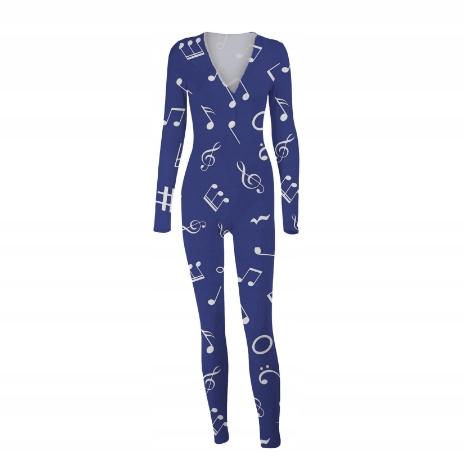 Women's Pajamas Valentine's Day Gift For A Girl With Flap Navy Blue L