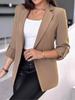 Elegant Women's Cardigan Blazer New  Autumn Winter Long Sleeve Casual Solid Color Coat Jacket For Women Slim Blazers