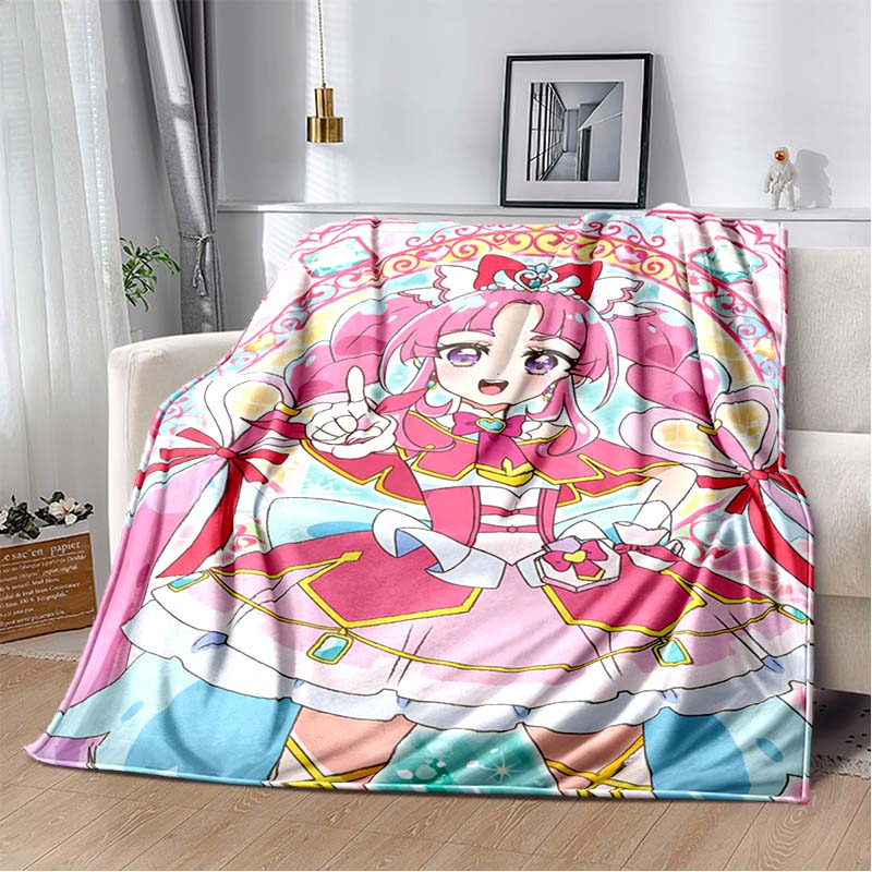 This 3D printed Pretty Cure soft plush blanket is made of flannel and is suitable for use in living rooms, bedrooms, beds, sofas