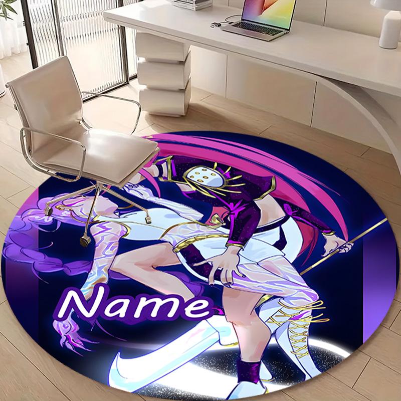 Personalized K-KPop Demon Hunters Round Chair Office Rug - Perfect for Mat, Office Chair & More - Ideal Gift for Birthdays and Holidays
