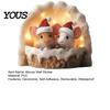 Indoor Outdoor Decorative Stickers Cute Mouse Wall Sticker, PVC Waterproof Decal, Winter Santa Hat Durable Weatherproof Graphics Art Decor,