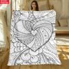 [ ] Soft Warm Digital Print Heart-Shaped Portable Blanket, 1pc Lightweight Home Gift, Suitable for Friends And Family, Multifunctional Design for Trav