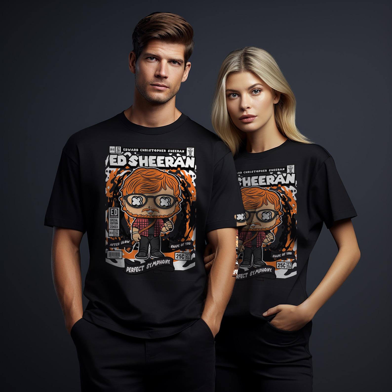 Ed Sheeran FanArt T-Shirt Anime Manga Videogames Film TV Series Music 3XL