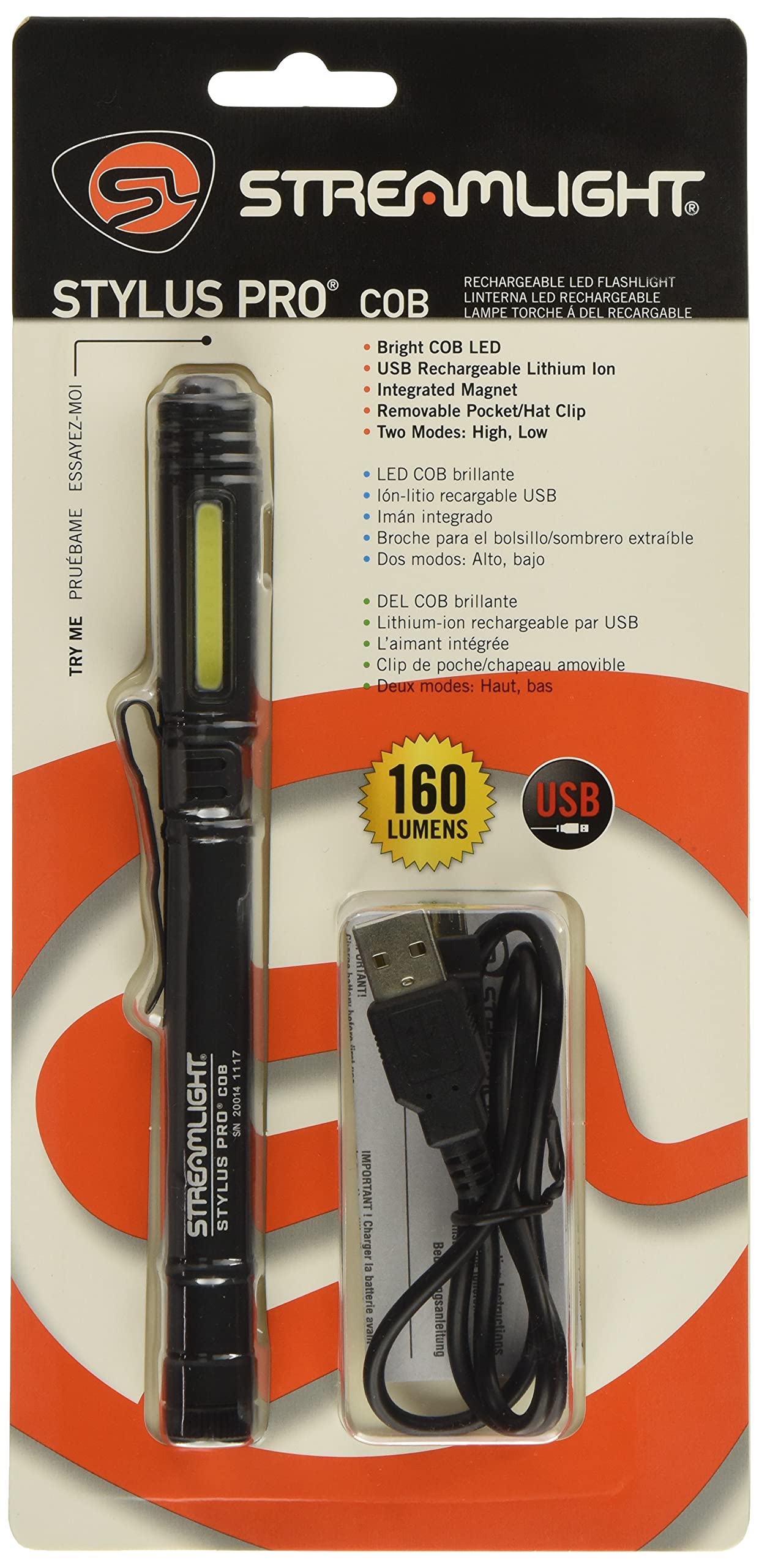 

STREAMLIGHT Streamlight Stylus Pro COB USB Black 66700 чёрный