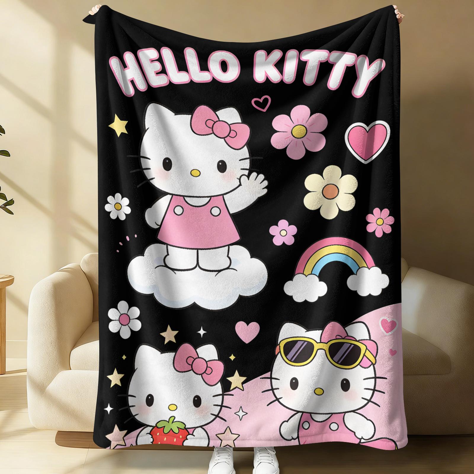 

Hello Kitty Cute & Sweet Flannel Fleece Blanket Soft Warm Fluffy Throw Cute Sofa Bed Cover Office Nap Shawl Lightweight Blanket 100x150cm
