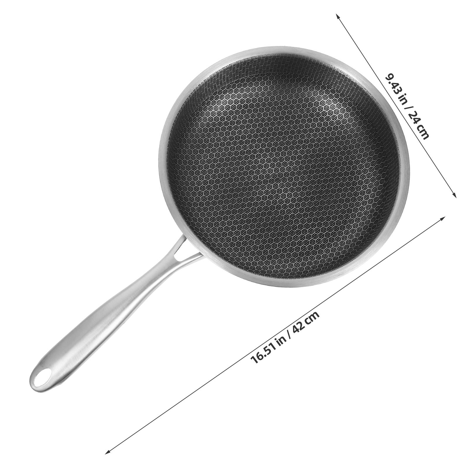 

Сковорода из нержавеющей стали с сотовым покрытием, сковорода с сотовым покрытием, антипригарная сковорода для приготовления стейков, кухонный инструмент с плоским дном