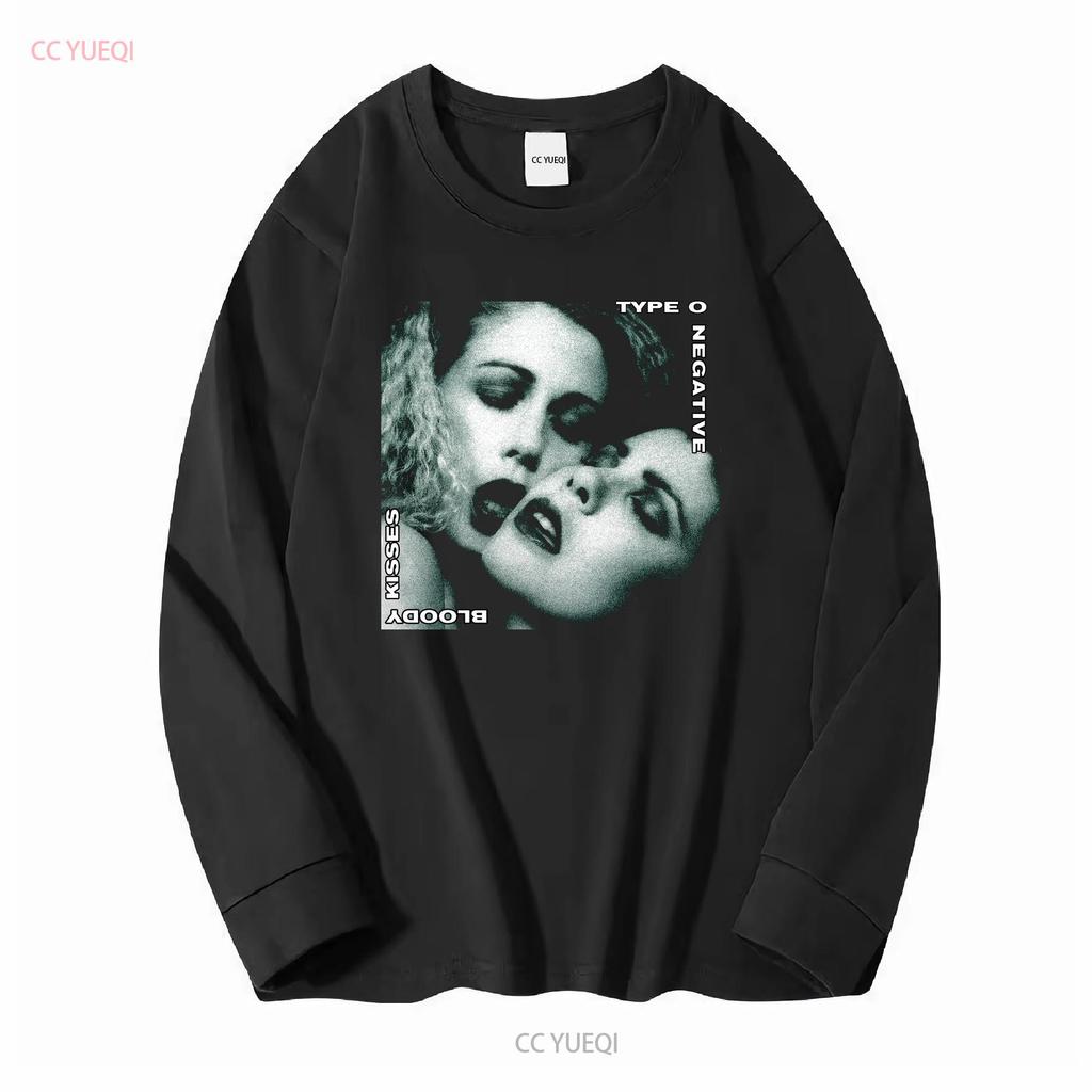 Bloody Kisses T-shirt Type O Negative Vintage Album Inspirerad 90-tals Gotisk Metal Fan Merchandise långa eller korta ärmar vintage Tvättad