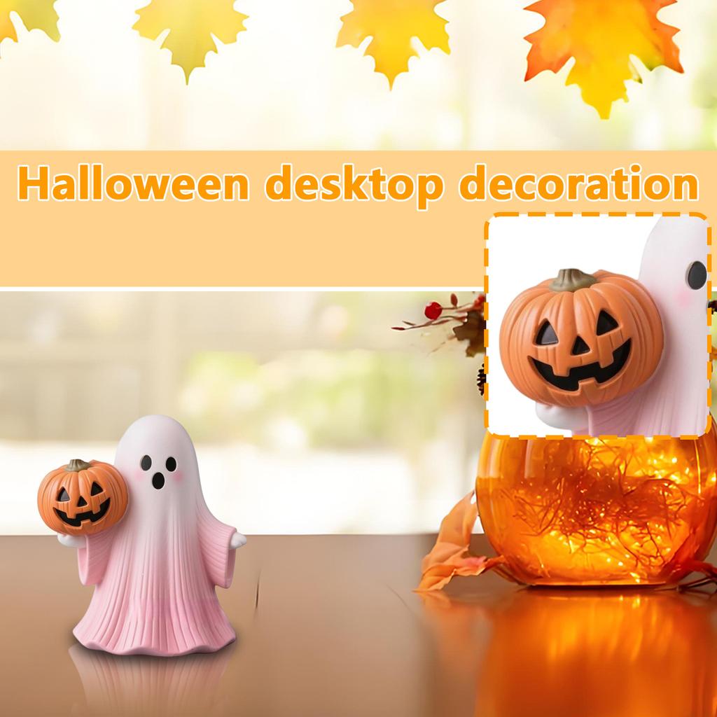 Halloween Pink/ Pumpkin Ghost/ Resin Craft Ornament Cute Style Three Dimensional Decoration Cute And Eye Catching
